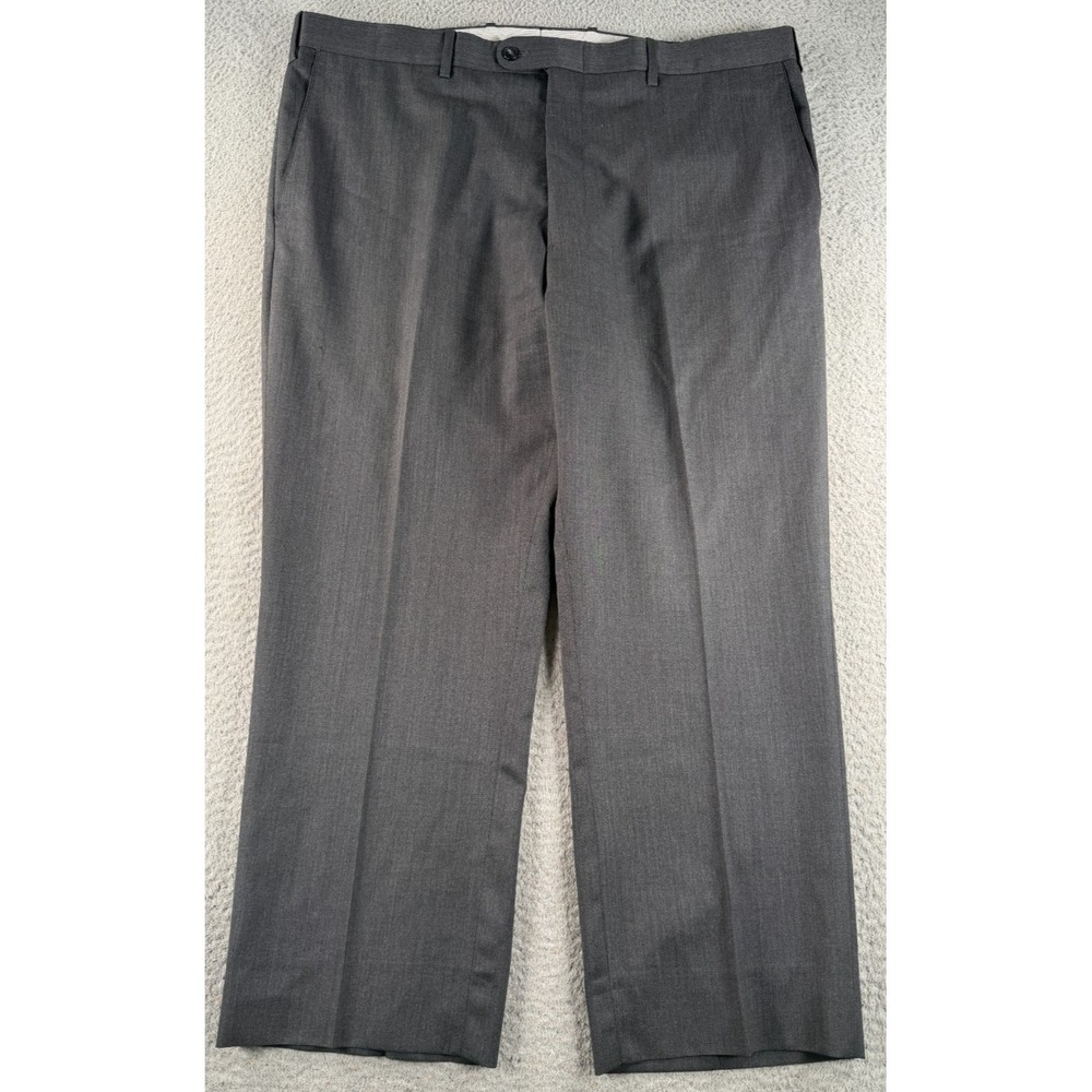 JB Britches Torino Dress Pants Mens 40R (40x26) Gray Flat Front Wool Italy
